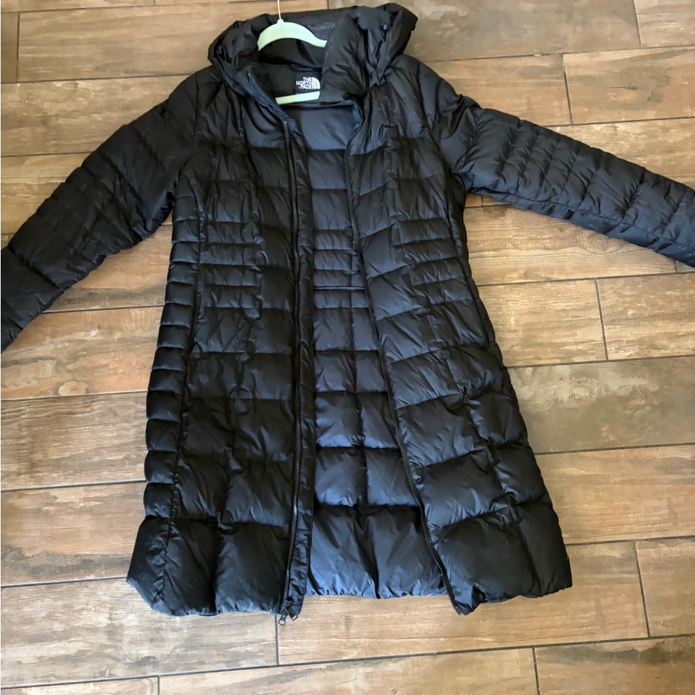 The North Face Women's Black Long Puffer Coat with Hood
